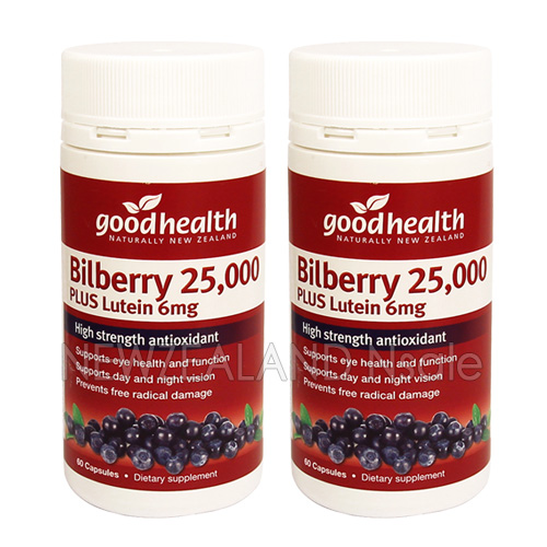 굿헬스 빌베리 25,000mg + 루테인 6mg 60캡슐 2통