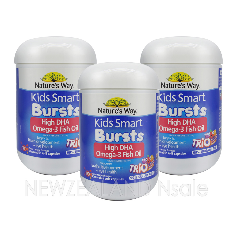 (오더베이스) 네이쳐스웨이 키즈 스마트 오메가3 피쉬오일 트리오 180캡슐 3통
