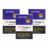 헬스오션 rTG 원어데이 오메가3 900mg 비타민D 30캡슐 3통